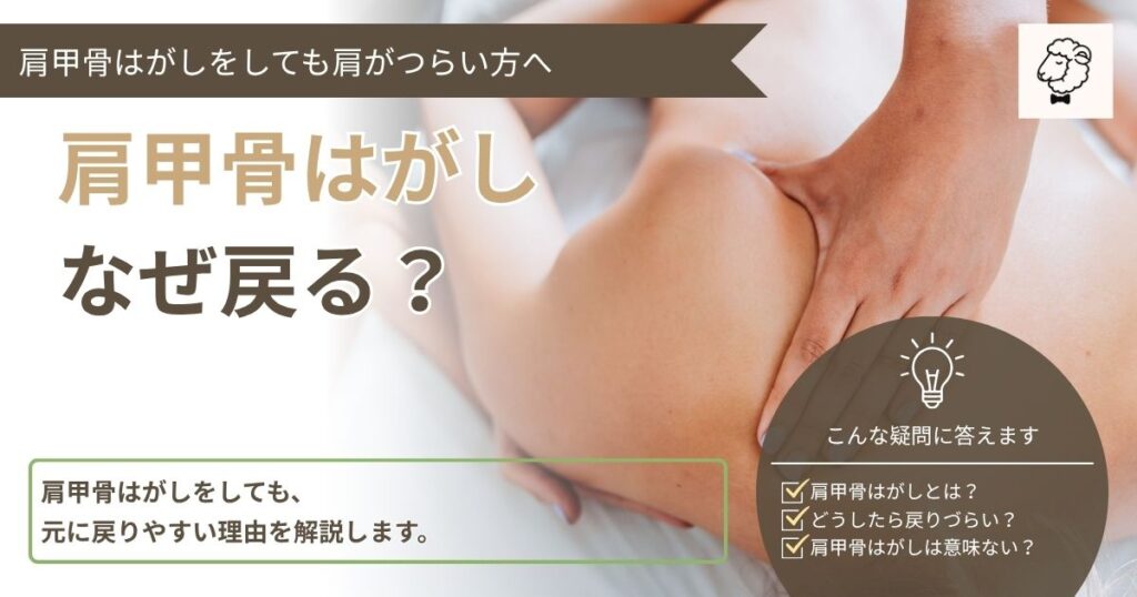 肩甲骨はがしの施術をしている写真